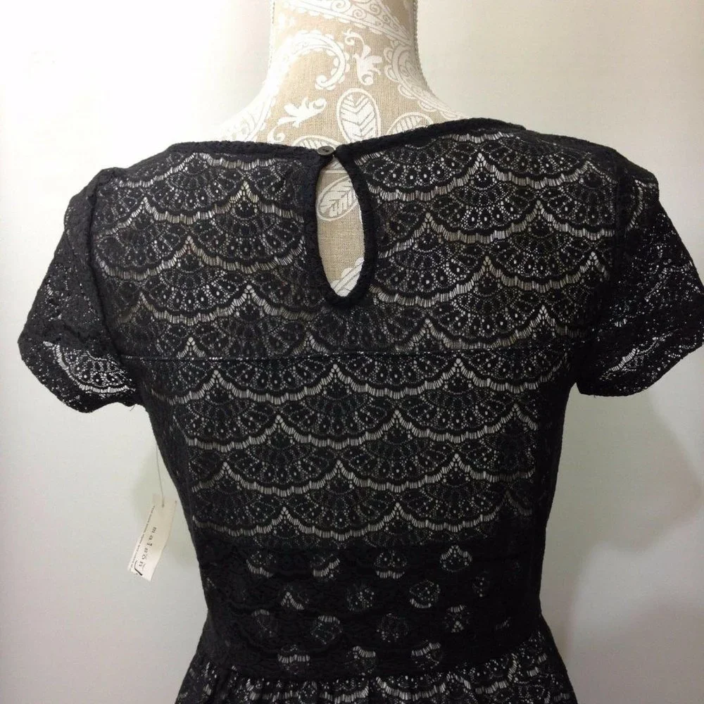Maison Jules Dress Small‎ Black Lace Overlay